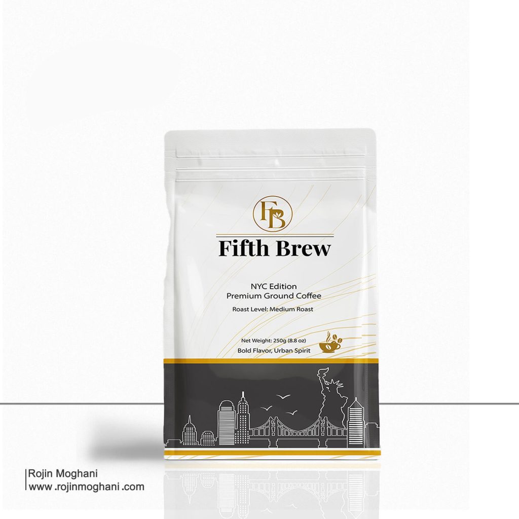 fifth brew coffee packaging design front