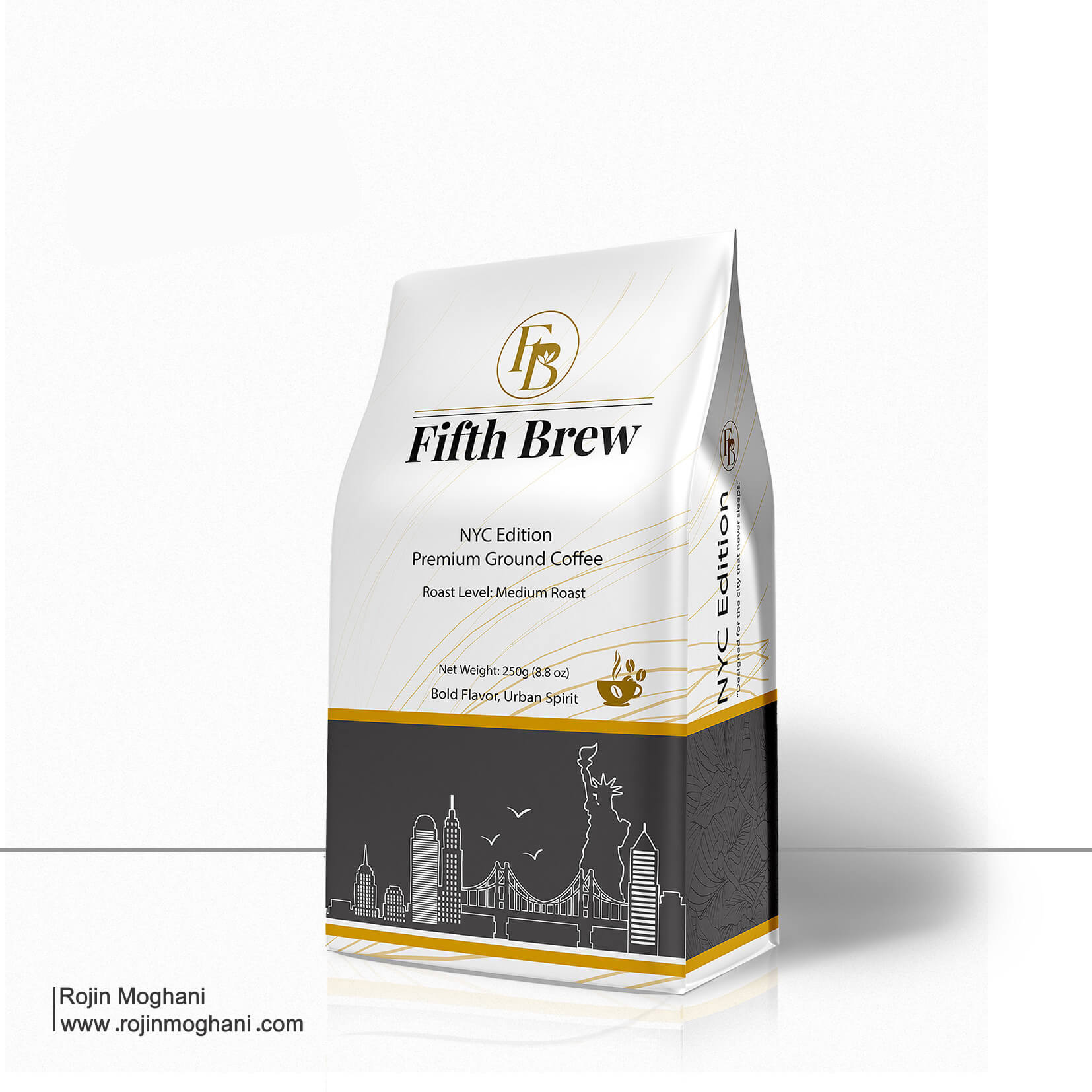 fifth brew coffee packaging design side